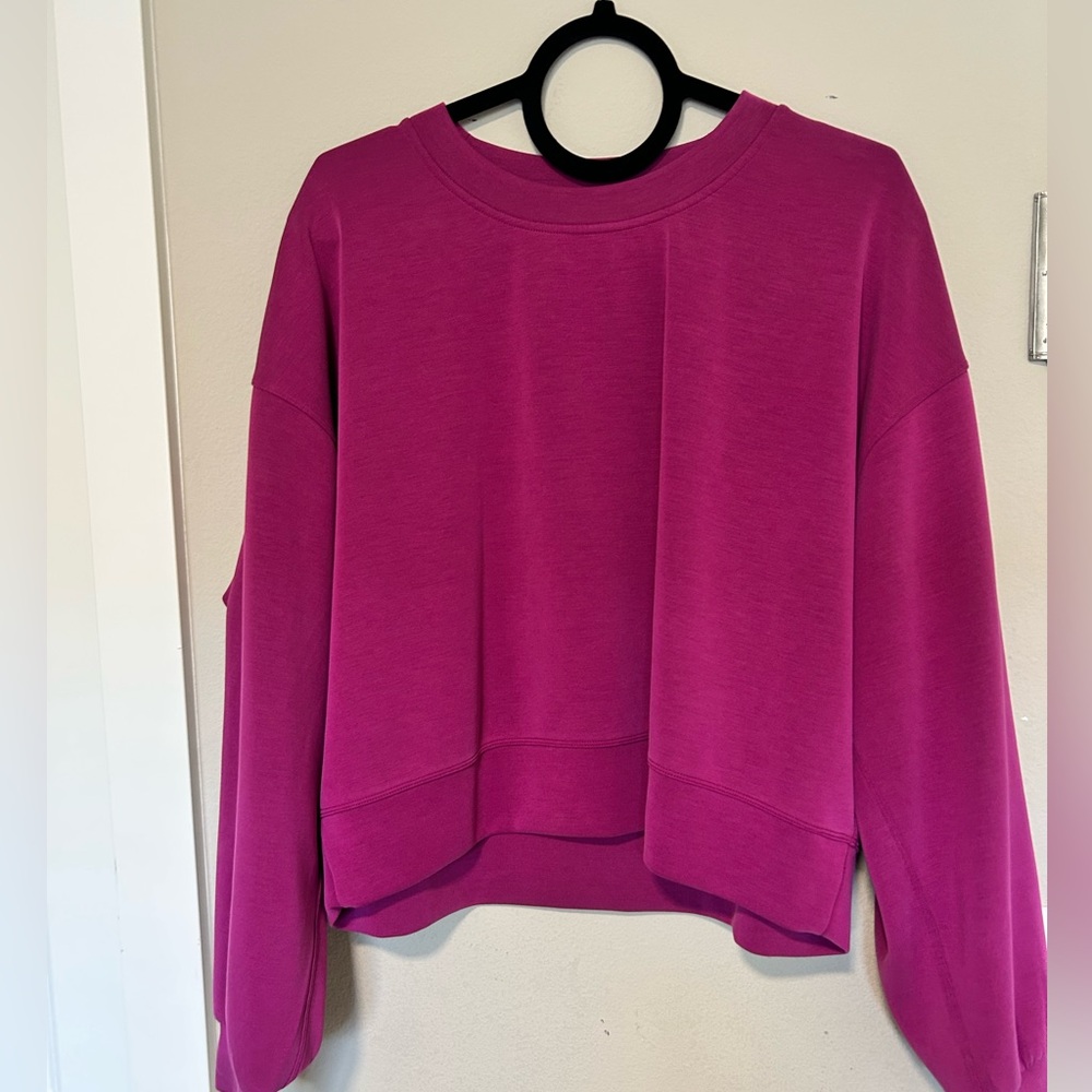Lululemon Magenta Purple Oversized Softstreme Cropped Crew 10